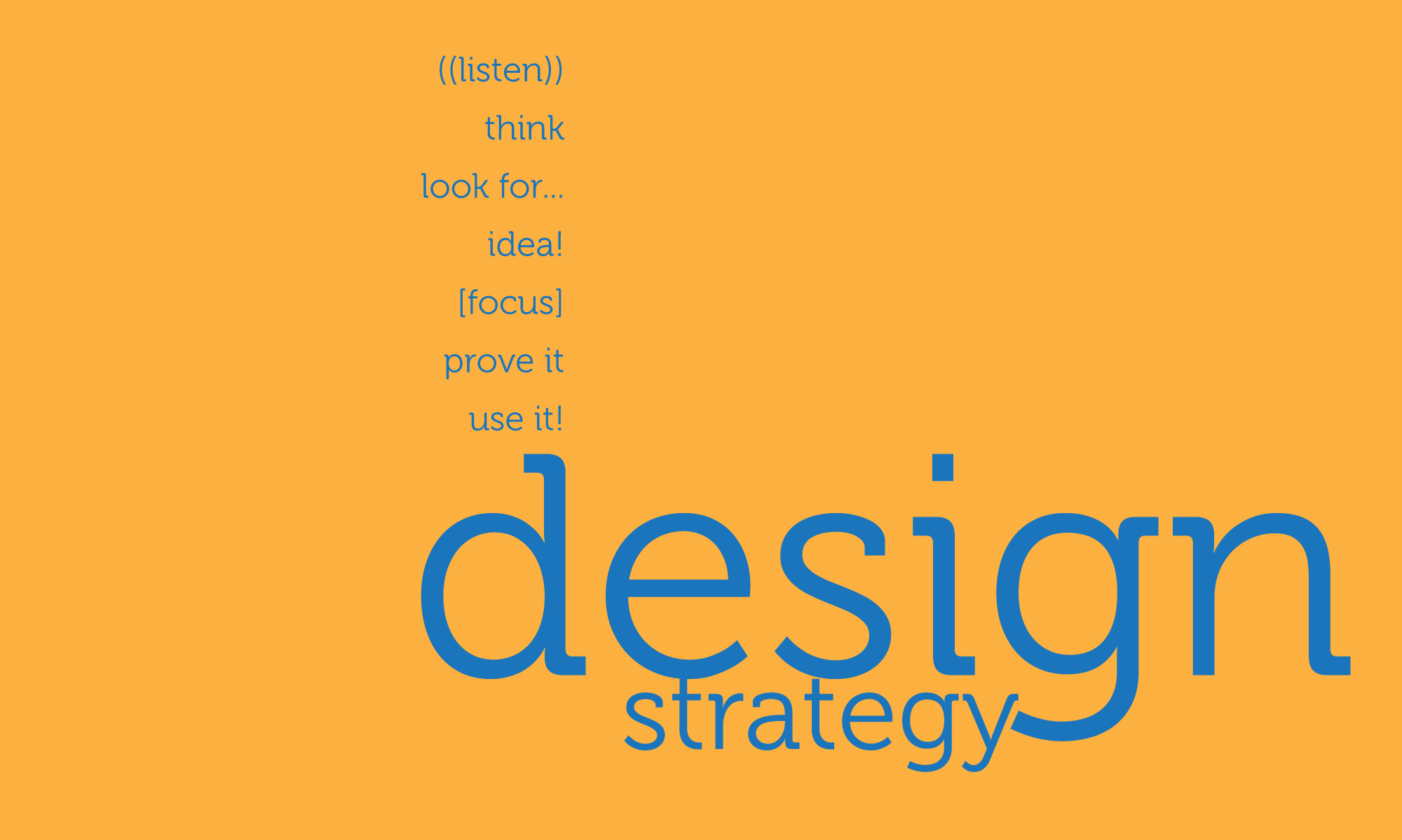 Design strategy, creative process